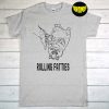 Rolling Fatties Cat T-Shirt, Minimalist Casual, Smoker Stoner Shirt, Witty Saying Tee, Funny Cat Shirt