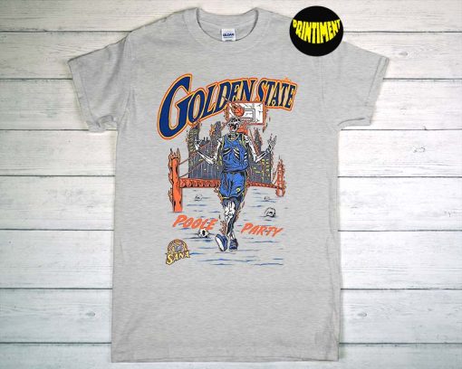 Jordan Poole Vintage 90s T-Shirt, Poole Party Skullcap Shirt, Warriors Jordan Poole Shirt, Basketball Shirt