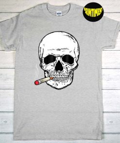 World No Tobacco Day Skull Smoking T-Shirt, Skeleton Shirt, Smoking Skeleton Pocket Shirt, Funny Skull Shirt