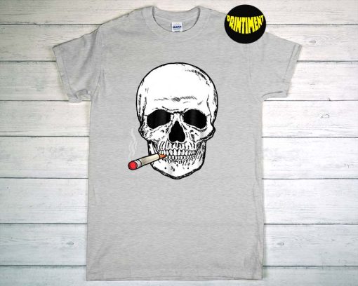 World No Tobacco Day Skull Smoking T-Shirt, Skeleton Shirt, Smoking Skeleton Pocket Shirt, Funny Skull Shirt