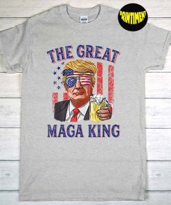 The Great Maga King Trump Beer US Flag T-Shirt, Ultra Mega King, USA Patriotic Shirt, American Flag Shirt