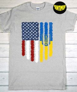 Ukrainian American Flag T-Shirt, American Born Ukrainian Roots Shirt, 4th of July Tee, Support Ukraine Shirt