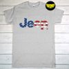 Jeep Flag Wordmark Logo T-Shirt, Patriotic Jeep Shirt, Independence Day Shirt, Jeep Lovers Gift