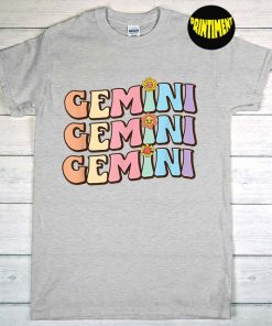 Retro Astrology May or June Birthday Gemini T-Shirt, Retro Zodiac Shirt, Astrology Birthday Gift, June Birthday Shirt