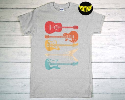 Guitar Lover Retro Style T-Shirt, Music Shirt, Vintage Guitars Shirt, Acoustic Guitar Shirt, Gift for Guitar Player