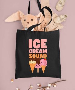 Ice Cream Squad Kawaii Cute Tote Bag, Ice Cream Lovers Bag, Summer Bag, Summer Vibes, Canvas Tote Bag, Cute Design Shopping Bag