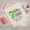 In This Family Nobody Fights Alone - Mental Health Awareness Tote Bag, Support Squad Gift, Awareness Month, Green Ribbon Tote Bag