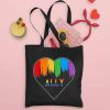 Hearts LGBT Tote Bag, Equality Love LGBTQ Rainbow Flag Gay Pride Ally, Gay Pride Bag, LGBT Tote Bag, Unique Tote Bag