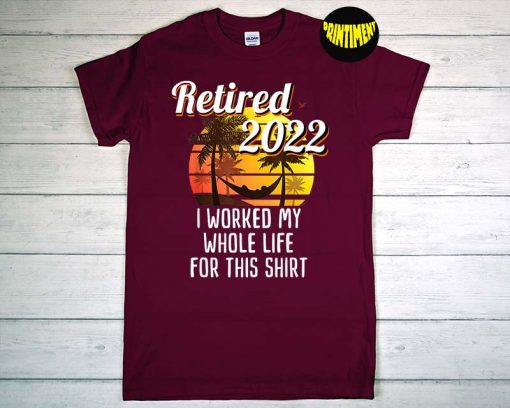 Palmtree Sunset Retirement 2022 T-Shirt, Travel Lover Idea, Beach Shirt, Retirement Gifts for Women