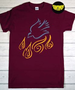 Stencil Flame Fire Dove Pentecost T-Shirt, Jersey Shirt, Christian Brand Shirt, Faith Based Shirt