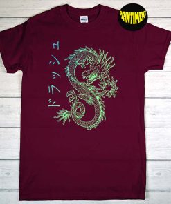Japanese Dragon T-Shirt, Aesthetic Clothing Shirt, Dragon Print Shirt, Japanese Streetwear Shirt, Vintage Dragon Shirt