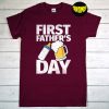 First Father's Day T-Shirt, Bottle and Beer Tee, Gift for Dad, Drinking Shirt, Funny Beer Tee Shirt Men