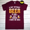 A Day Without Beer Is Like Just Kidding I Have No Idea T-Shirt, Beer Saying Shirt, Present for A Beer Lover
