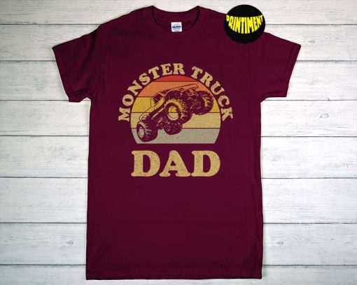 Retro Vintage Monster Truck T-Shirt, Monster Truck Dad Shirt, Monster Truck Car Lover Shirt, Gift for Father's Day