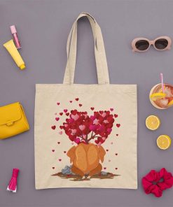 Fried Chicken Lover Heart Shape Tote Bag, Fried Chicken Valentines Day, Heart Chickens Tote Bag, Gift For Women