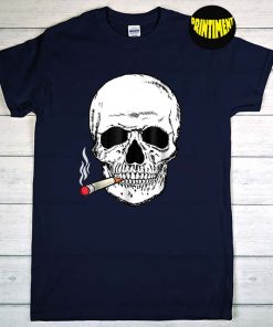 World No Tobacco Day Skull Smoking T-Shirt, Skeleton Shirt, Smoking Skeleton Pocket Shirt, Funny Skull Shirt