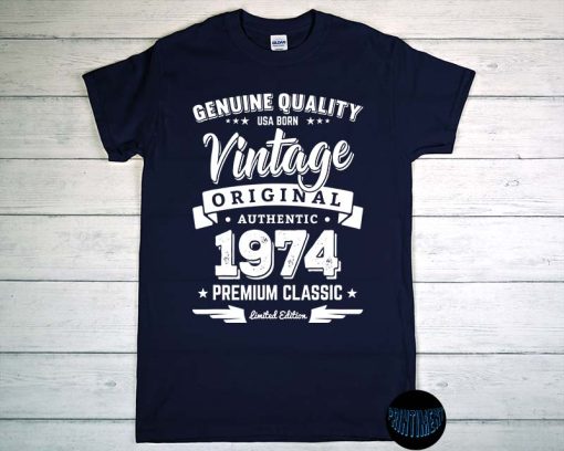 Born in 1974 Vintage Birthday T-Shirt, Made in 1974 Shirt, 1974 Limited Edition, 48th Birthday Gift
