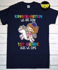 Kindergarten We Are Done Unicorn Magical Class Of 2022 T-Shirt, Dabbing Unicorn Graduation Shirt, Graduation Party Shirt