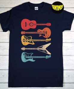 Guitar Lover Retro Style T-Shirt, Music Shirt, Vintage Guitars Shirt, Acoustic Guitar Shirt, Gift for Guitar Player