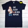 Eat Sleep Amber Heard in Bed Repeat T-Shirt, Amber Heard Turd Shirt, Justice for Johnny Shirt, Funny Girl Gift