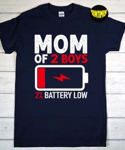Mom of 2 Boys T-Shirt, Mothers Day Shirt, Womens Clothing for Mom Wife, Gift for Mommy, Gift from Son