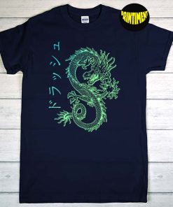 Japanese Dragon T-Shirt, Aesthetic Clothing Shirt, Dragon Print Shirt, Japanese Streetwear Shirt, Vintage Dragon Shirt