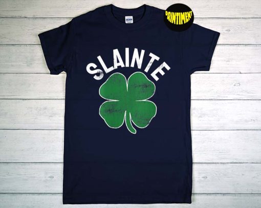Slainte St. Patrick's Day T-Shirt, Irish Shamrock Shirt, Womens Irish Shirt, Funny Beer Drinking Shirt