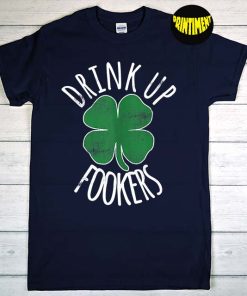 St Patrick's Day Drink Up Fookers Beer T-Shirt, Beer Drinking Shirt, Four Leaf Clover Shirt, Beer Party Bar Drink Shirt
