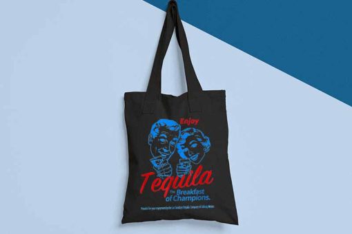 Enjoys Tequila the Breakfasts of Champions Tote Bag, Funny Wine, Party Bag, Drinking Tote Bag, Cinco De Mayo Canvas Tote