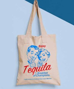 Enjoys Tequila the Breakfasts of Champions Tote Bag, Funny Wine, Party Bag, Drinking Tote Bag, Cinco De Mayo Canvas Tote