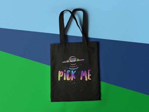 Alien Pick Me UFO Tote Bag, Pick Me Funny Alien UFO Gift, Funny UFO Lover Gifts, World Contact Day 2022, Alien Contact Tote Bag