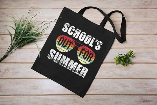 School’s Out for Summer Tote Bag, Goodbye School Hello Summer, Summer Bag, Vacation Canvas Tote Bag