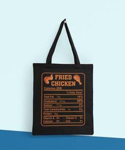 Fast Food Lover Fried Chicken Nutrition Facts Tote Bag, Chicken Lover Gift, Food Tote, Tote Bag Art