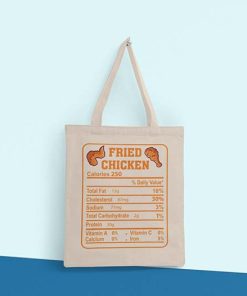 Fast Food Lover Fried Chicken Nutrition Facts Tote Bag, Chicken Lover Gift, Food Tote, Tote Bag Art