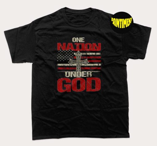 One Nation Under God T-Shirt, 4th of July Shirt, American Pride Shirt, Freedom Shirt, Planes Flag Tee