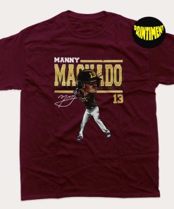 Manny Machado Men's Cotton T-Shirt, San Diego Baseball Shirt, Manny Machado Cartoon, MLB Baseball Shirt