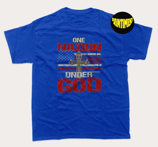 One Nation Under God T-Shirt, 4th of July Shirt, American Pride Shirt, Freedom Shirt, Planes Flag Tee