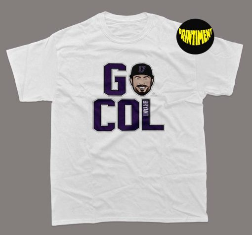 Kris Bryant Men's Cotton T-Shirt, Colorado Baseball, Kris Bryant Colorado Go Col, Colorado Rockies Team