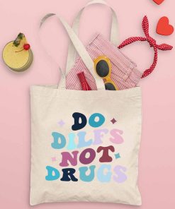 Funny Do Dilfs Not Drugs Printed Tote Bag, Funny Carido Bag, I Love Difs, Groovy Don't Do Drugs Sayings, Dilf Hunter Tote Bag