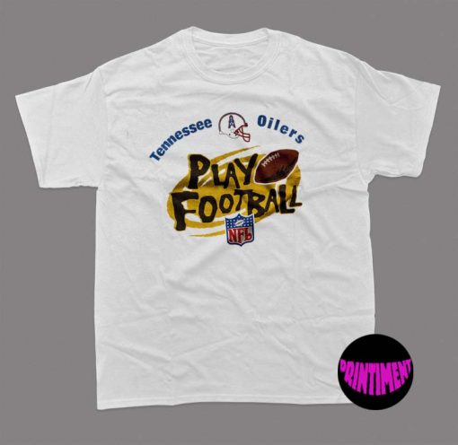 90s Tennessee Oilers T-Shirt, TN Titans Vintage Shirt, 90s Houston Oilers NFL Football Shirt, Play Football Shirt