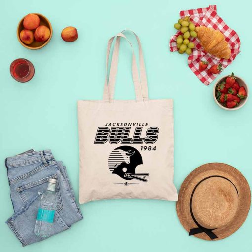 NFL Football Canvas Tote Bag, Jacksonville Bulls 1984 Tote Bag, Football Bag, Jacksonville, Gift for Fan