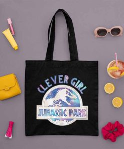 Clever Girl Tote Bag, Jurassic Park Distressed Teal Raptor Jurassic Park Bag, Jurassic Park Retro, Shopping Bag, Custom Tote Bag