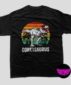 Custom Corkysaurus Funny T Rex Dinosaur Shirt, T Rex Shirt, Dinosaur T-Shirt, Funny T Rex Dino Tee, Dinosaur Gift, Dinosaur Lover