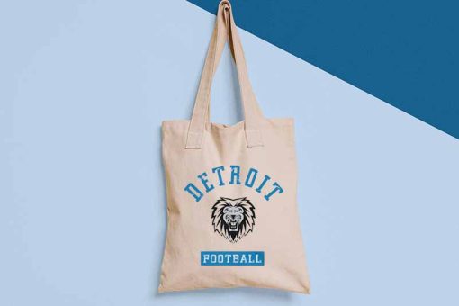 Detroit Football Tote Bag, NFL Football Canvas Tote, Lions Football Bag, Gift for Detroit Football Fans, Custom Tote Bag
