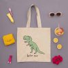 Bite Me Dinosaur Bag, Dino Tote Bag, Dinosaur Lover Gift Funny, Funny T-Rex Bag, Canvas Tote Bag