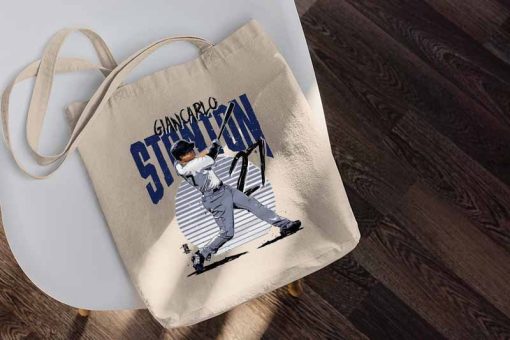 Giancarlo Stanton Cotton Tote Bag, New York Yankees Baseball Giancarlo Stanton Rise B, Baseball Outfielder Bag, Printed Tote Bag