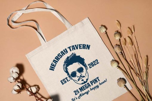 Johnny Depp Hearsay Tote Bag, I't Always Happy Hour Mega Pint, Hearsay Brewing Co Bag, Johnny Depp Lover Gift, Mega Print Tote Bag