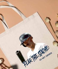 Fear The Stache Matt Carpenter New York Tote Bag, Matt Carpenter Baseball Infielder Bag, MLB Custom Tote Bag
