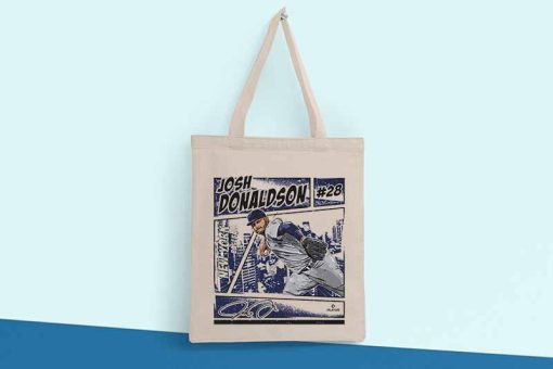Josh Donaldson Cotton Canvas Tote Bag, New York Yankees Baseball Josh Donaldson, New York Yankees Comic, MLB, Custom Tote Bag
