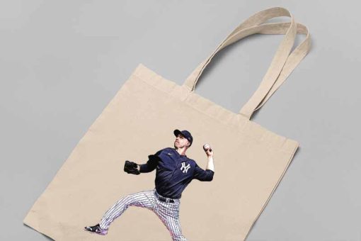 Lucas Luetge Custom Tote Bag, LH Relief P, New York Yankees Tote Bag, MLB, Tote Bag Design Ideas, Shoulder Bag, Tote Bag